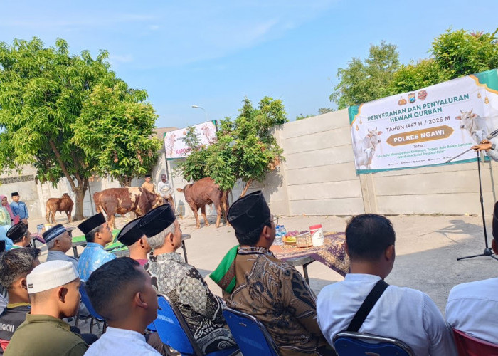 Iduladha 2026, Polres Ngawi Serahkan dan Salurkan 8 Ekor Sapi dan 30 Ekor Kambing untuk Masyarakat