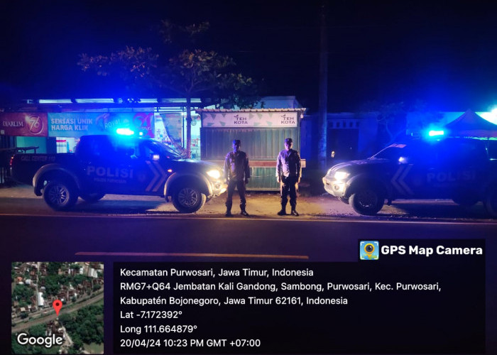 Polsek Purwosari Bojonegoro Gelar Patroli Malam Minggu Antisipasi Tindak Kriminalitas