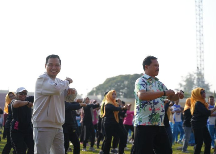 Haornas Ke-42, Pemkot Madiun Gelar Olahraga Bareng Gubernur Jatim di Stadion Wilis