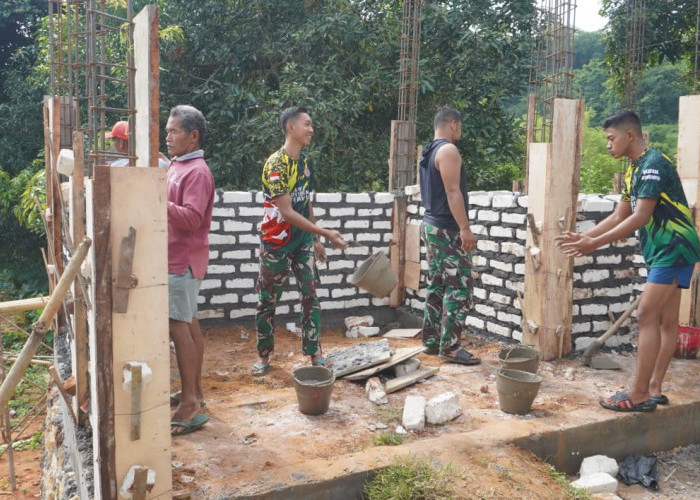 TMMD 127 Bangun MWK Masjid Baiturrahman, Cor Dinding Vertikal Dikebut