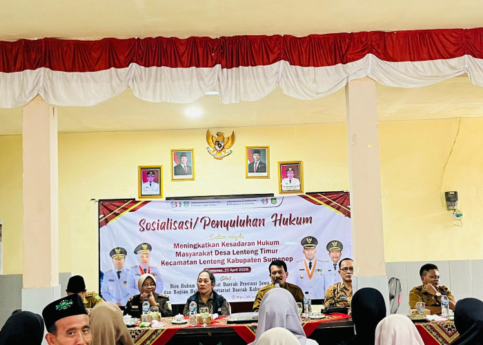 Tingkatkan Kepatuhan Masyarakat, Pemprov Jatim Bersama Pemkab Sumenep Gelar Penyuluhan Hukum di Lenteng Timur