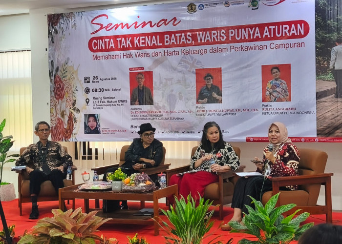 Seminar Cinta Tak Kenal Batas, Waris Punya Aturan, FH UWKS Bedah Kompleksitas Hukum Perkawinan Campuran