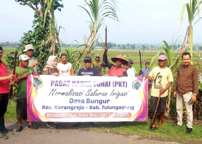 Pemdes Bungur Laksanakan PKT Normalisasi Saluran Irigasi Tersier Dam Ironadi