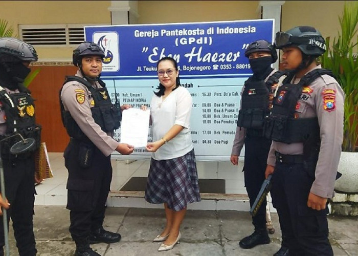 Ratusan Personel Polres Amankan Perayaan Kenaikan Yesus Kristus di Bojonegoro