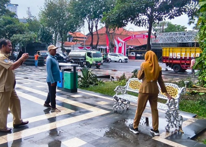 Kerusakan Taman Apsari Pasca Pesta Rakyat HUT Ke-80 RI Jadi Sorotan, Pemkot Lakukan Pendataan