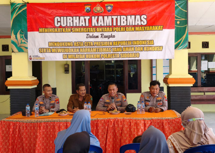 Curhat Kamtibmas di Desa Prambon, Polresta Sidoarjo Ajak Warga Jaga Situasi Kondusif