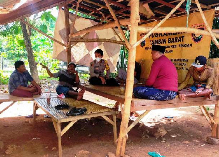Rutin Kawal Kamtibmas, Giat Dialogis DDS Polsek Tragah Sisir Desa Tambin dan Soket Dajah