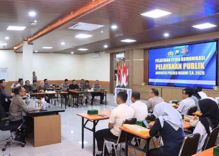 Tingkatkan Pelayanan Publik, Polres Ngawi Gelar Pelatihan Etika Komunikasi bagi Personel 