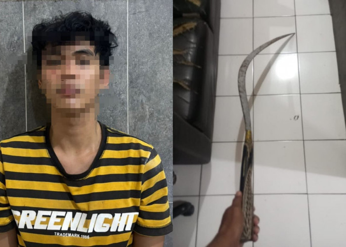 Tepergok Bawa Celurit 1,5 Meter untuk Tawuran, Pemuda Rangkah Diciduk Polsek Genteng