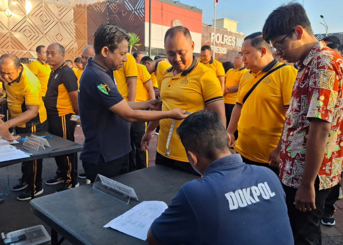 Jaga Kebugaran Fisik, Polres Ngawi Gelar Pemeriksaan IMT bagi Ratusan Personel