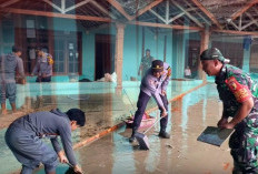 Polsek Gondang Bersama TNI dan Instansi Terkait Gelar Kerja Bakti Pascabanjir Bandang