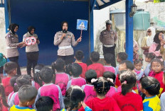 Sosialisasi Tertib Lalin, Satlantas Polres Bangkalan Edukasi Komunitas Bocil TK Alquran Miftahul Ulum