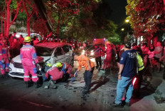 Mobil Tabrak Pohon hingga Terbalik di Banjarsugihan, Pengemudi Diduga Terpengaruh Alkohol