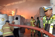 Kebakaran Hebat Hanguskan Gudang Bahan Baku PT Wings Surya di Driyorejo Gresik