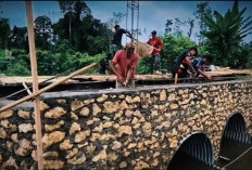TNI Bangun Jembatan Desa Lolona'a Nias Utara Lebih Kokoh Pasca-Banjir