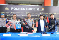 Polres Gresik Ringkus Komplotan Residivis Pencuri Kabel PLN Lintas Daerah