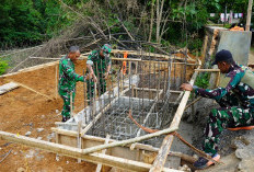  Dandim Sumenep Kawal Pengecoran Pondasi Jembatan Perintis Garuda di Ambunten