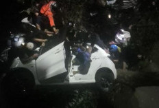 Mobil Brio Terjun Bebas di Viaduk Gubeng Surabaya, 2 Orang Terluka