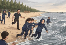 Siswa MI  Situbondo Terseret Arus Pantai Cemara Usai Latihan Gerak Jalan, 1 Tewas dan 2 Selamat