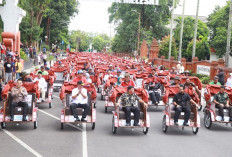 Presiden Salurkan 220 Becak Listrik di Nganjuk, Kapolres Ingatkan Larangan Modifikasi