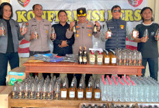 Polsek Purworejo Gagalkan Peredaran Ratusan Botol Miras Ilegal via Online