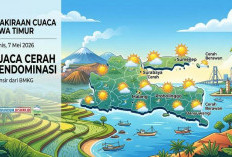 Prakiraan Cuaca Jatim 7 Mei 2026, Cerah Mendominasi Sejumlah Wilayah