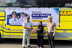 Satlantas Polres Bojonegoro Amankan Program Bus Balik Gratis Menuju Surabaya