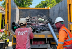 Puluhan Tiang dan Kabel Utilitas tanpa Izin di 23 Ruas Jalan Surabaya Dibongkar