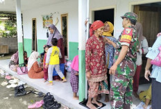 Sinergi Babinsa dan Bidan Desa Krasak Lumajang dalam Posyandu Nusa Indah Berjalan Lancar