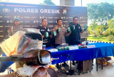 Satresnarkoba Gresik Amankan 10 Kilogram Ganja Dalam Tangki Vespa di Cerme
