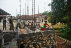 Gotong Royong Satgas TMMD, Dinding MWK Masjid Mulai Berdiri