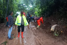 Gercep Polres Ngawi dan Stakeholder Evakuasi Longsor di Jalan Raya Ngrambe