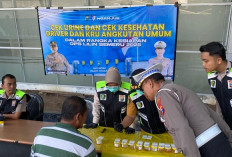 Polres Nganjuk Cek Urine dan Kesehatan Sopir Bus Jelang Operasi Lilin Semeru 2025