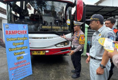 Dukung Operasi Lilin Semeru 2025, Satlantas Polres Kediri Kota Ramp Check Angkutan Umum