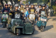 Rayakan HJL dan Hari Bhayangkara, Ratusan Scooterist Banjiri Lamongan Vespa Day 2026