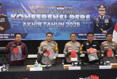 Rilis Akhir Tahun 2025 Polresta Banyuwangi Pengungkapan Perkara Naik, Kecelakaan Turun