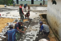 TMMD Sulap Halaman Becek Jadi Rapi, Paving Ponpes Capai 70 Persen
