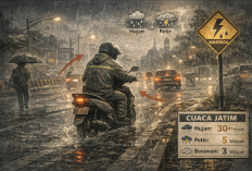 Prakiraan Cuaca Jatim 10 April 2026, 5 Wilayah Waspadai Hujan Disertai Petir