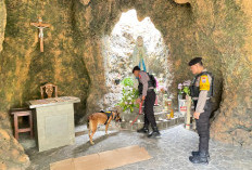 Polres Nganjuk Sterilisasi Gereja, K9 dan Metal Detector Diterjunkan