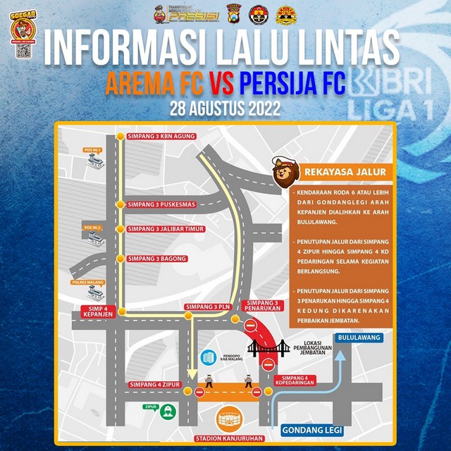 Polres Malang Rekayasa Lalin Jelang Laga Arema FC Vs Persija