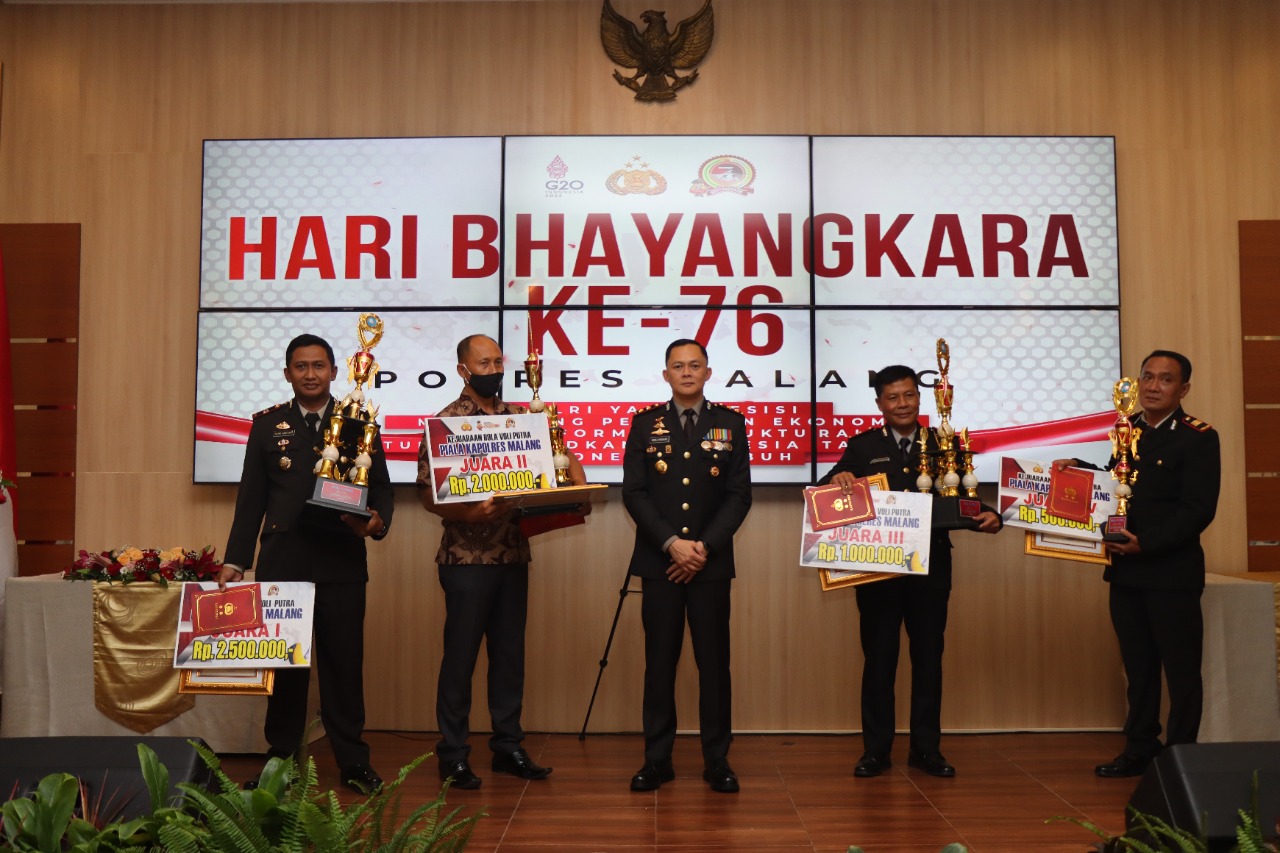 Kapolres Malang Apresiasi Para Juara Lomba Hari Bhayangkara ke-76