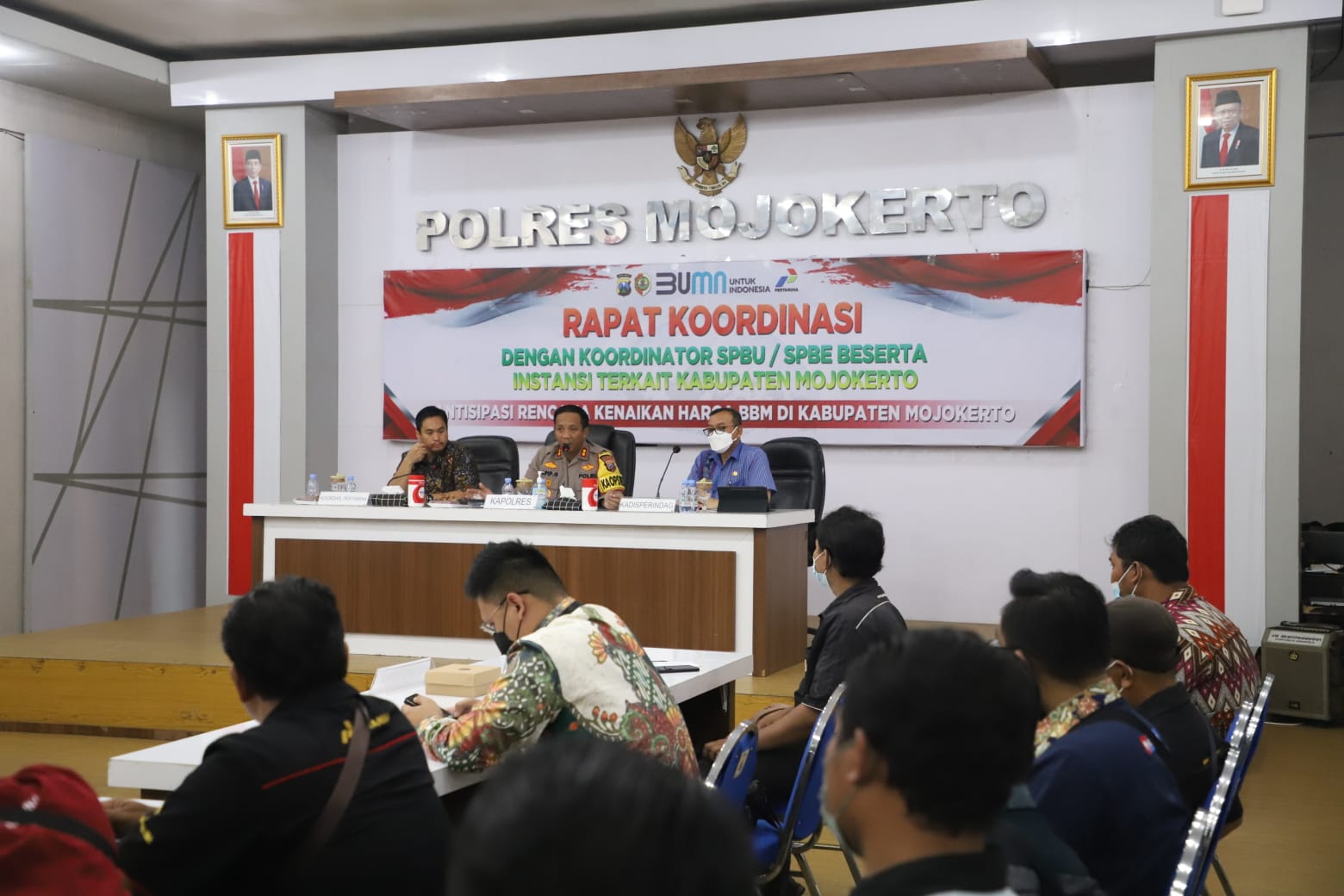 Rencana Penyesuaian Harga BBM, Polres Mojokerto Kumpulkan Pemilik SPBU dan SPBE 