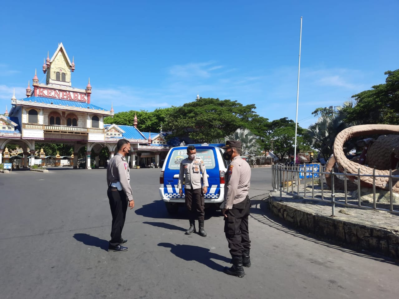 Cegah 3C, Polsek Kenjeran Patroli di Kenpark