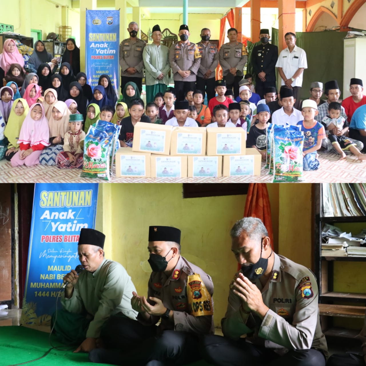 Peringati Maulid Nabi Muhammad, Kapolres Blitar Beri Santunan Anak Yatim