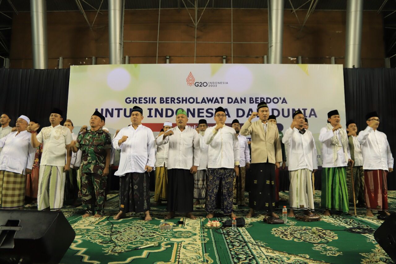 Kapolres AKBP Nur Azis Bareng Ulama Gresik Gelar Doa dan Sholawat untuk KTT G-20