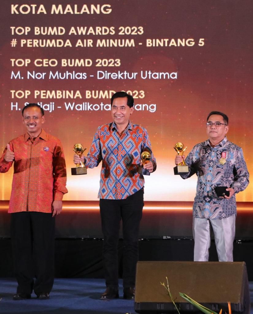 Selama 3 Tahun Tugu Tirta Kota Malang Raih TOP BUMD Awards 2023