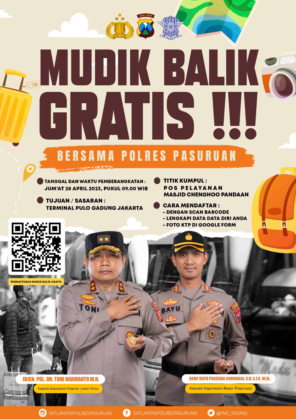 Ingin Balik ke Jakarta, Polres Pasuruan Beri Layanan Balik Mudik Gratis