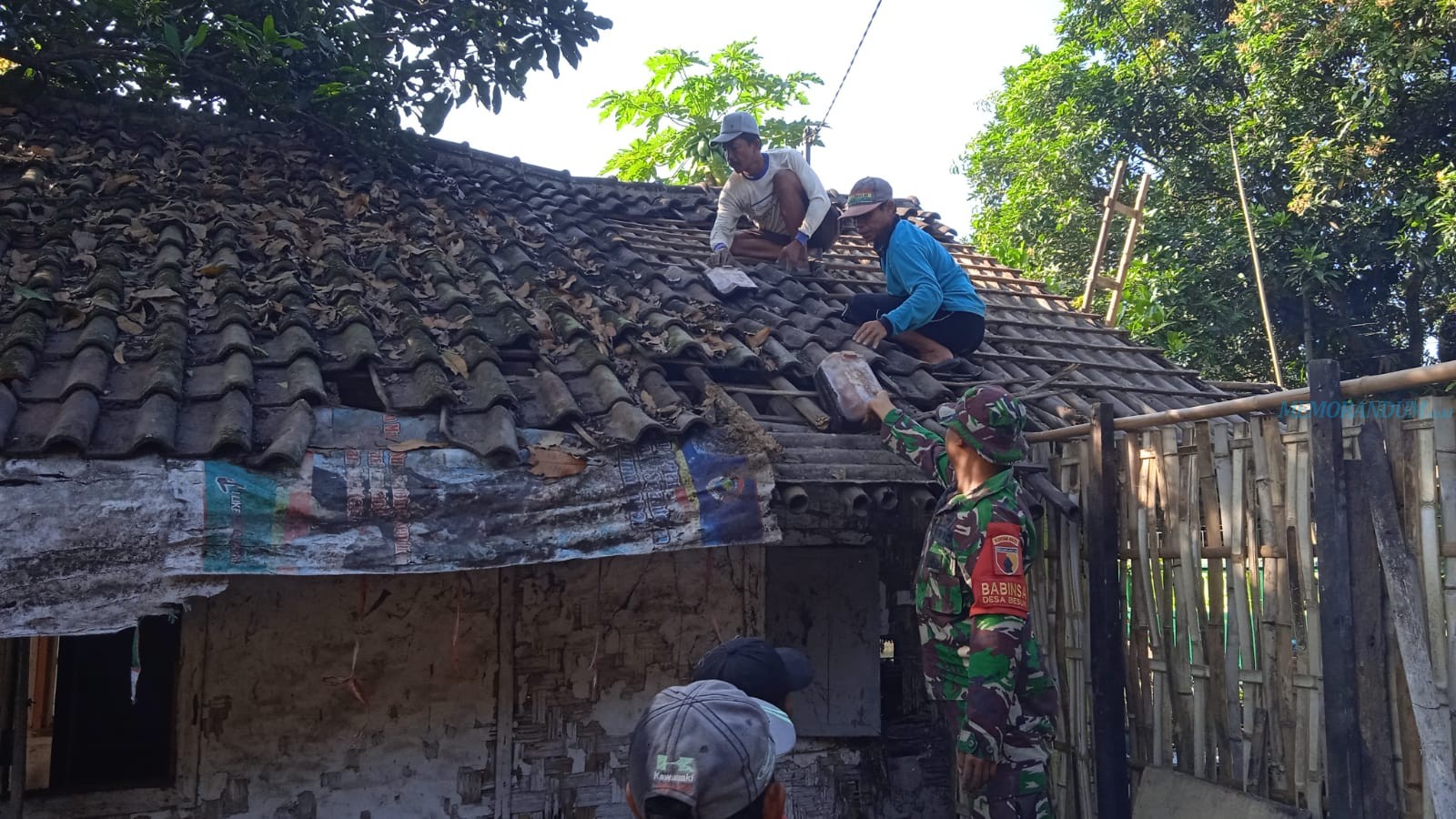 TNI Bersama Warga Bangun RTLH di Desa Besuk Tempeh