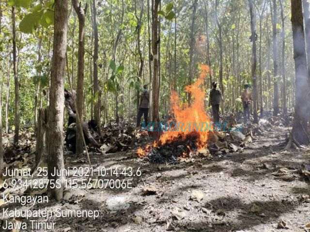 Polsek Kangayan dan MPA Kolaborasi Penanganan Kebakaran Hutan