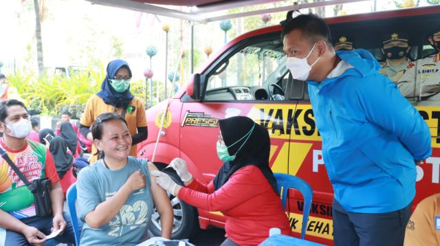 Kapolresta Sidoarjo Cek Layanan Vaksinasi Booster